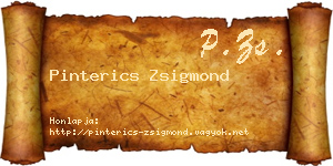 Pinterics Zsigmond névjegykártya
